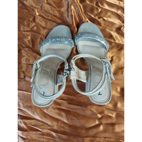 Sugar Silver Strappy Heels Womens Shoe Size 7 R - Picture 3 of 5